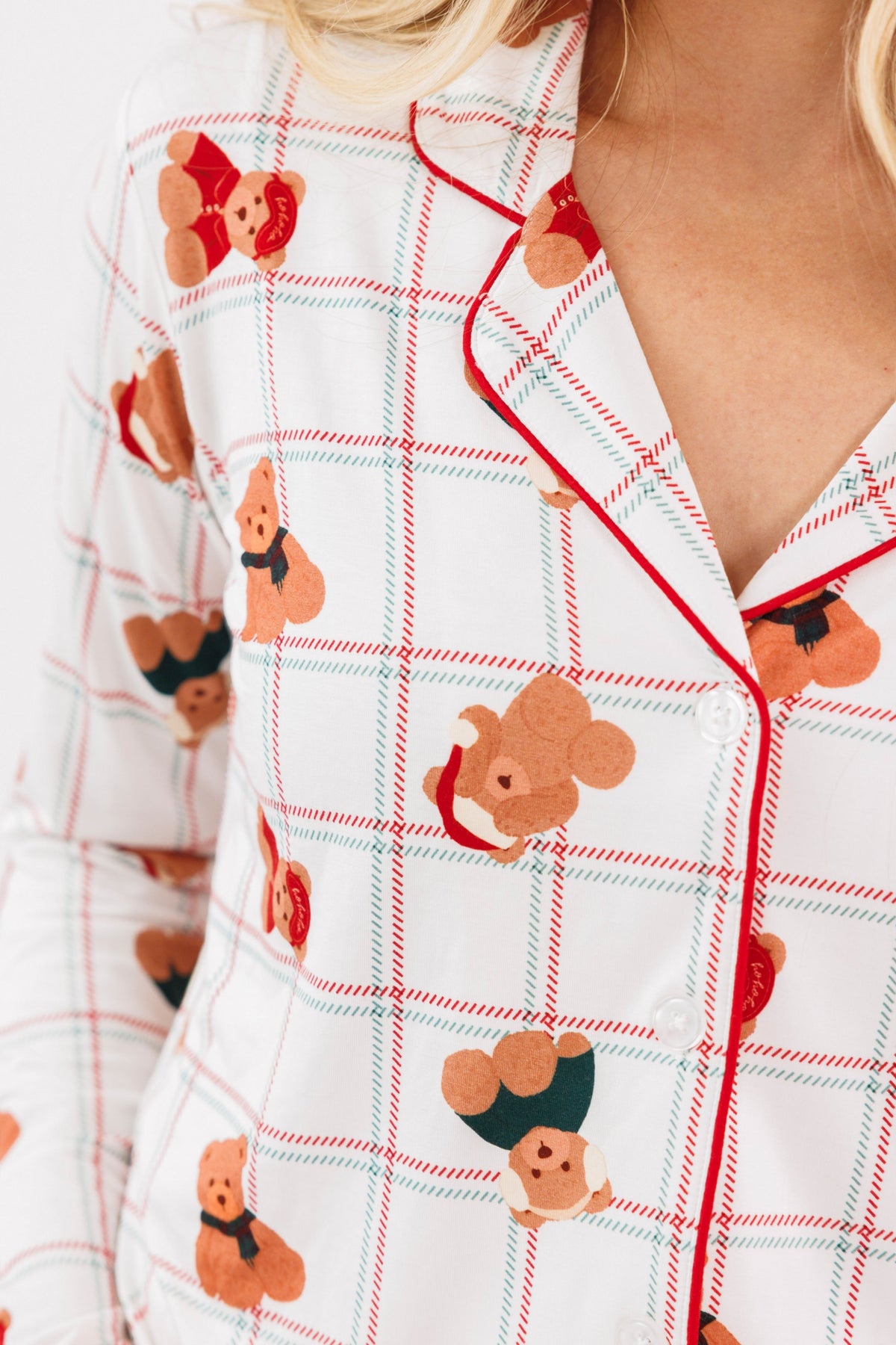 In My Jammers Cozy Christmas Bears Women's Long Sleeve Ruffle Set