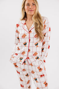 In My Jammers Cozy Christmas Bears Women's Long Sleeve Ruffle Set