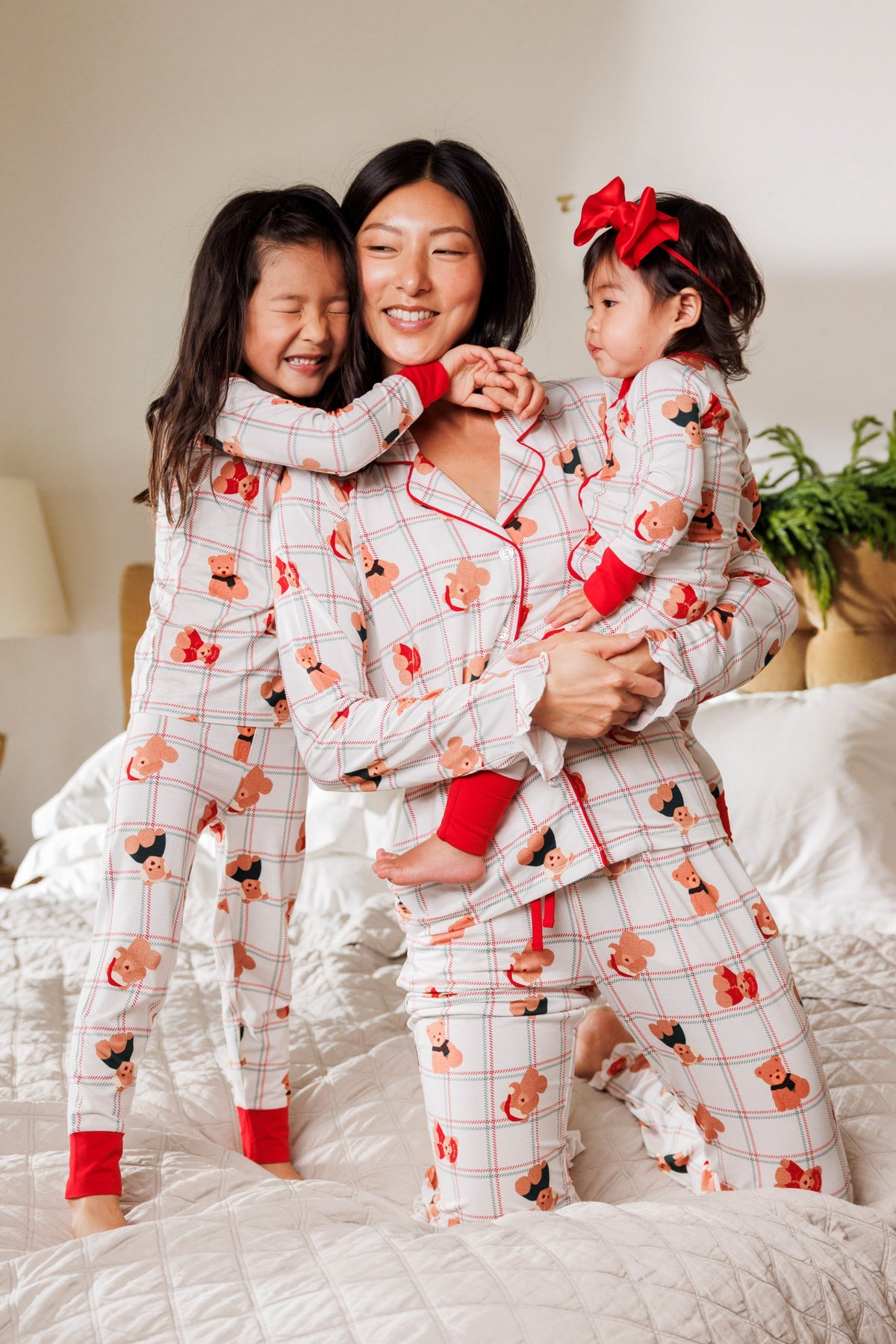 In My Jammers Cozy Christmas Bears Women's Long Sleeve Ruffle Set