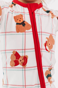 In My Jammers Cozy Christmas Bears Zipper Romper