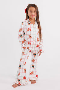 In My Jammers Cozy Christmas Bears Girls' Long Sleeve Ruffle Flare Set