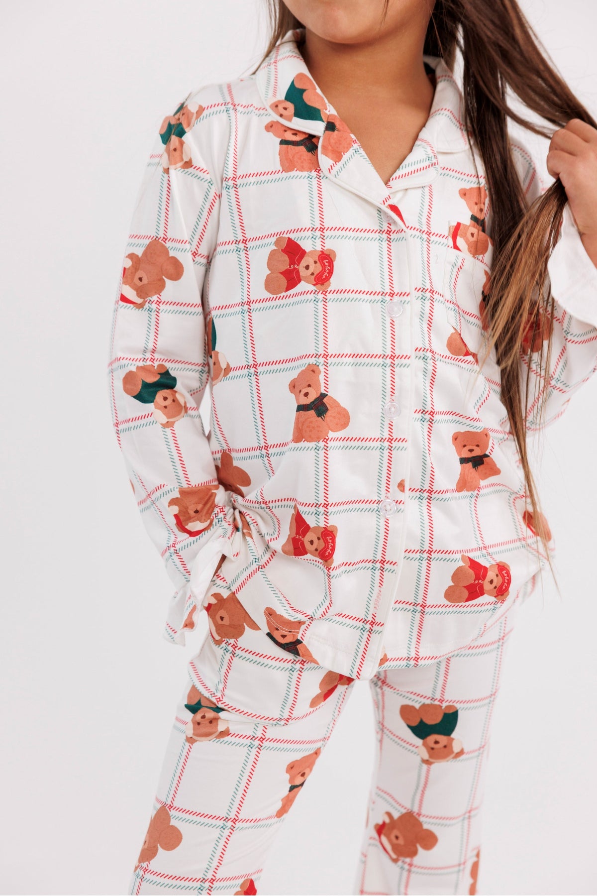 In My Jammers Cozy Christmas Bears Girls' Long Sleeve Ruffle Flare Set