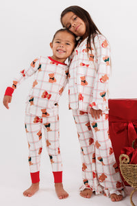 In My Jammers Cozy Christmas Bears Girls' Long Sleeve Ruffle Flare Set