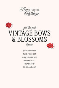 In My Jammers Vintage Bows and Blossoms Women's Long Sleeve Ruffle Set