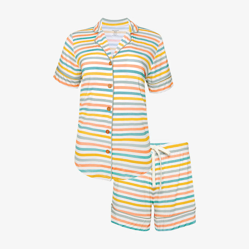 Posh Peanut Popsicle Stripe Women's Short Sleeve Shirt & Shorts Pajama