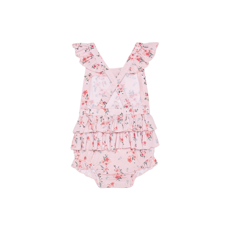 Posh Peanut London Ruffled Strap Bubble Romper