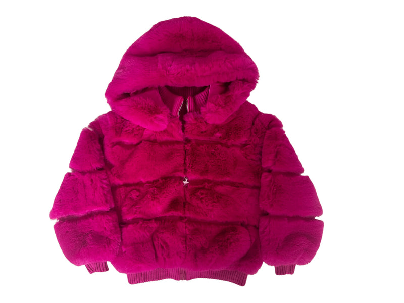 Lola + The Boys Raspberry Sorbet Faux Coat