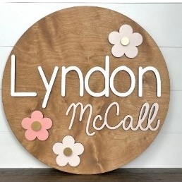 Sugar + Maple Round Sign | Retro