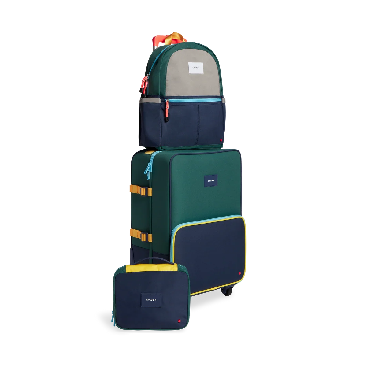 Green & Navy Logan Carry-On Suitcase - Baby Biz