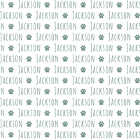 Sugar + Maple Plush Minky Fleece Personalized Blanket | Paw Icon Repeating Name