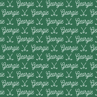 Sugar + Maple Plush Minky Fleece Personalized Blanket | Golf Icon Repeating Name