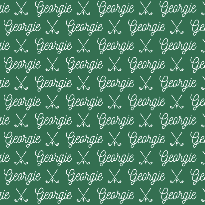Sugar + Maple Plush Minky Fleece Personalized Blanket | Golf Icon Repeating Name