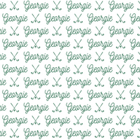 Sugar + Maple Plush Minky Fleece Personalized Blanket | Golf Icon Repeating Name
