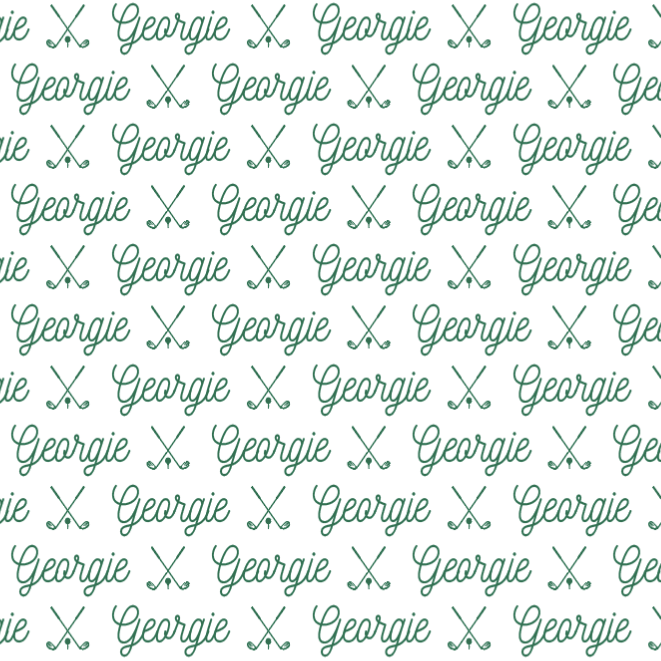 Sugar + Maple Plush Minky Fleece Personalized Blanket | Golf Icon Repeating Name