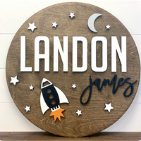 Sugar + Maple Round Sign | Space Ship