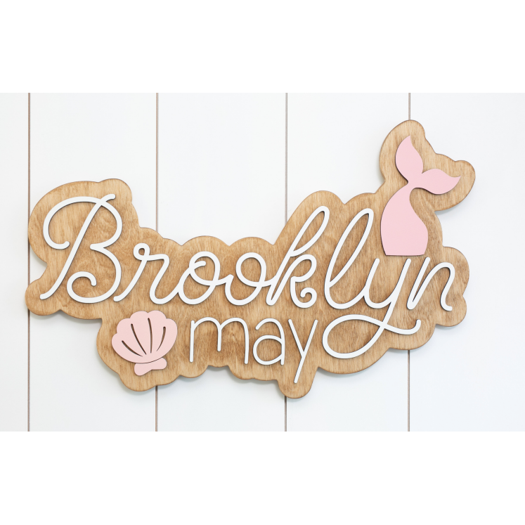 Sugar + Maple Bubble Mermaid Wood Sign