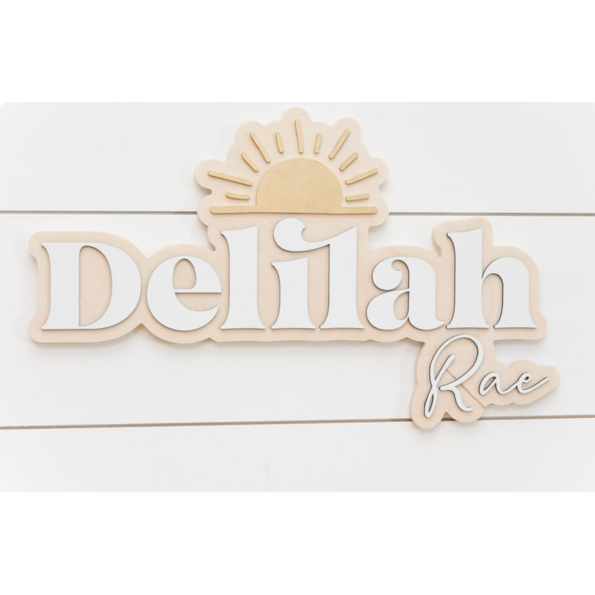 Sugar + Maple Bubble Sun Wood Sign