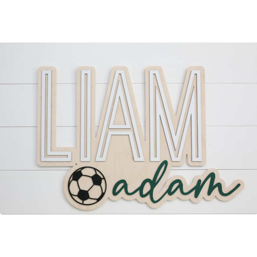 Sugar + Maple Bubble Soccer Wood Sign