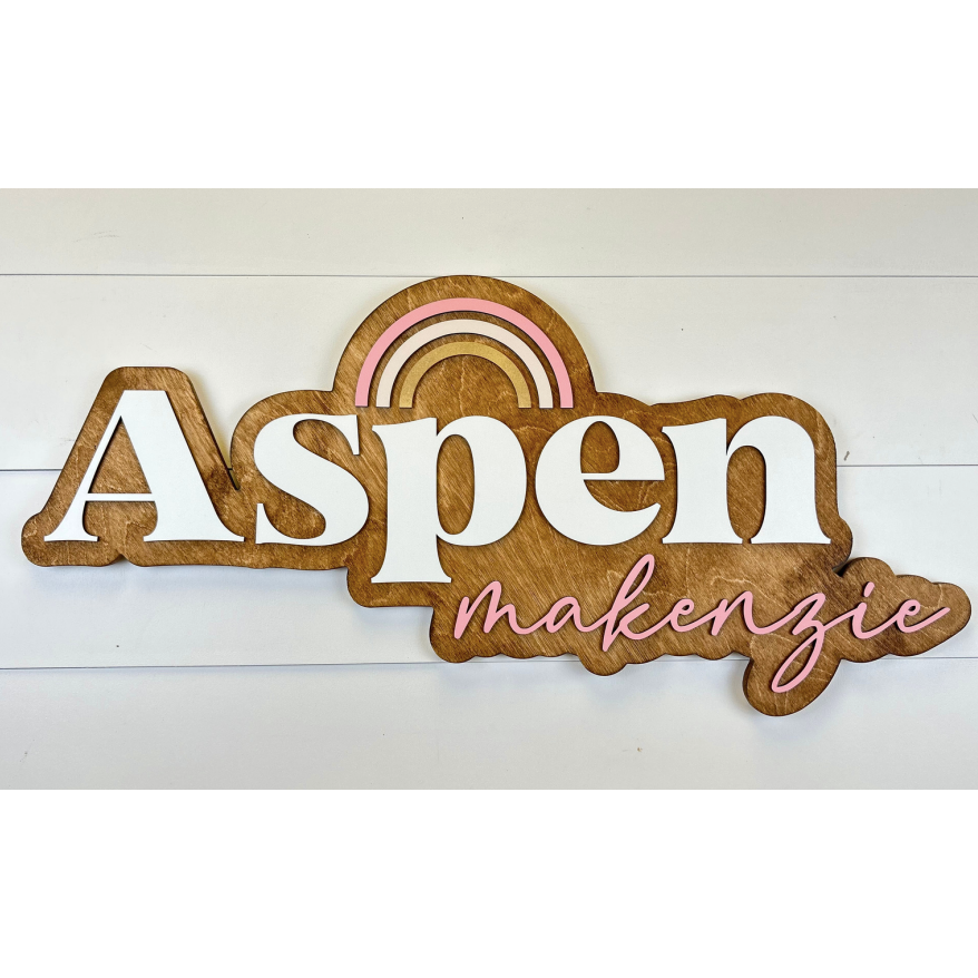 Sugar + Maple Bubble Rainbow Wood Sign