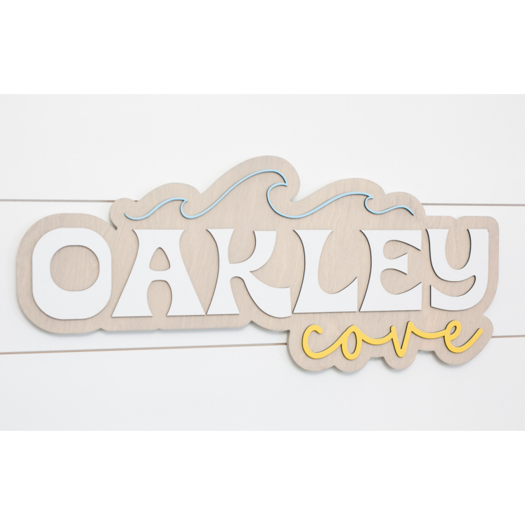 Sugar + Maple Bubble Wave Wood Sign