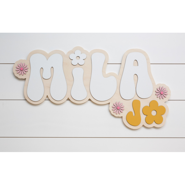 Sugar + Maple Bubble Groovy Wood Sign