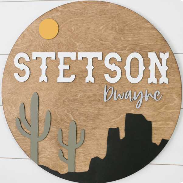Sugar + Maple Round Sign | Desert