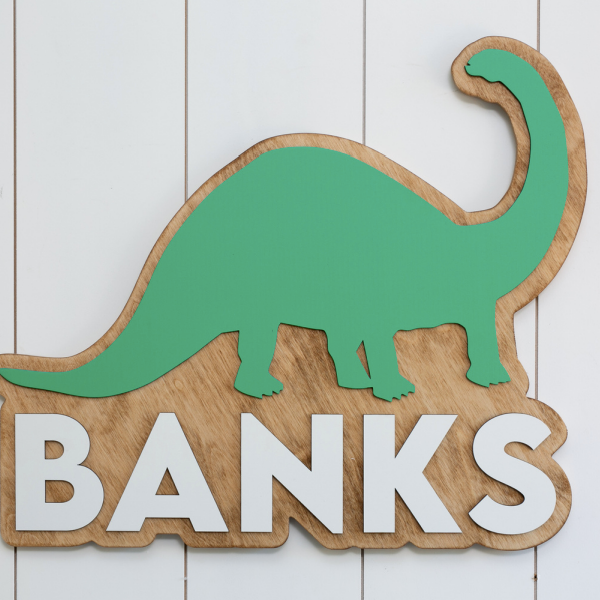 Sugar + Maple Dinosaur Cutout Round