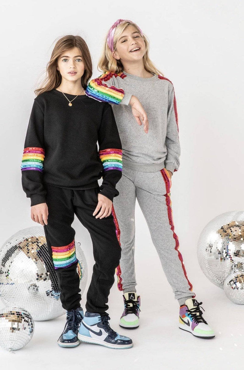 Lola + The Boys Sequin Rainbow Tracksuit Set