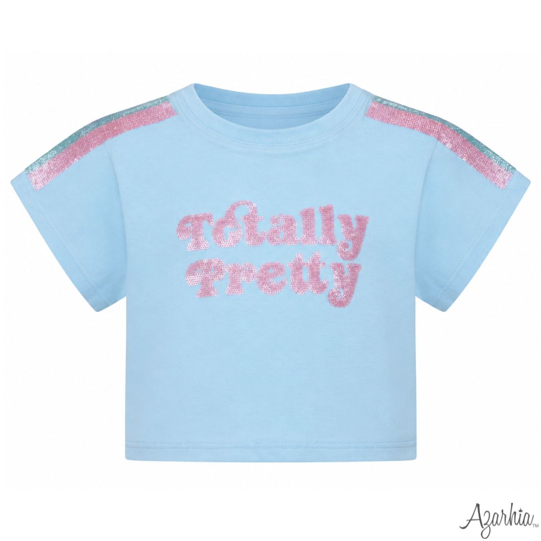 Azarhia Sequin Totally Pretty Light Blue Boxy