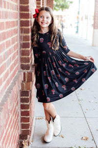 Mila & Rose Texas Tech Black Raider Red Twirl Dress