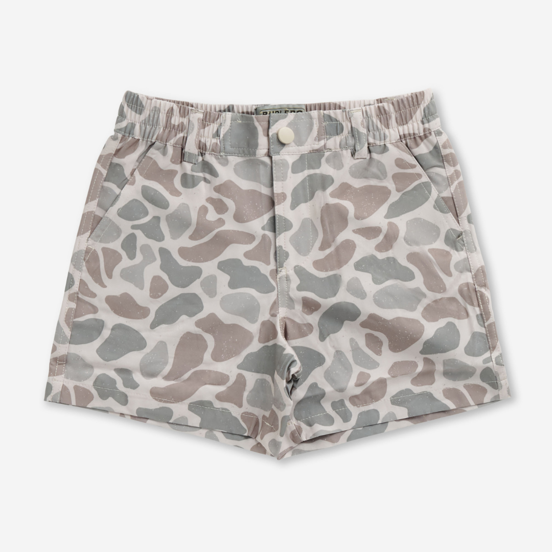 Burlebo Youth Everyday Short | Classic Deer Camo - Grey Pocket
