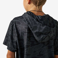 Burlebo Youth Short Sleeve Performance Hoodie | Black Camo
