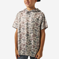 Burlebo Youth S/S Performance Hoodie | Classic Deer Camo