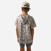 Burlebo Youth S/S Performance Hoodie | Classic Deer Camo