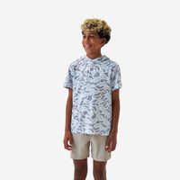 Burlebo Youth Short Sleeve Performance Hoodie | White Camo