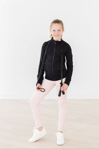 Mila & Rose Balanced Black Full-Zip Ruffle Active Jacket