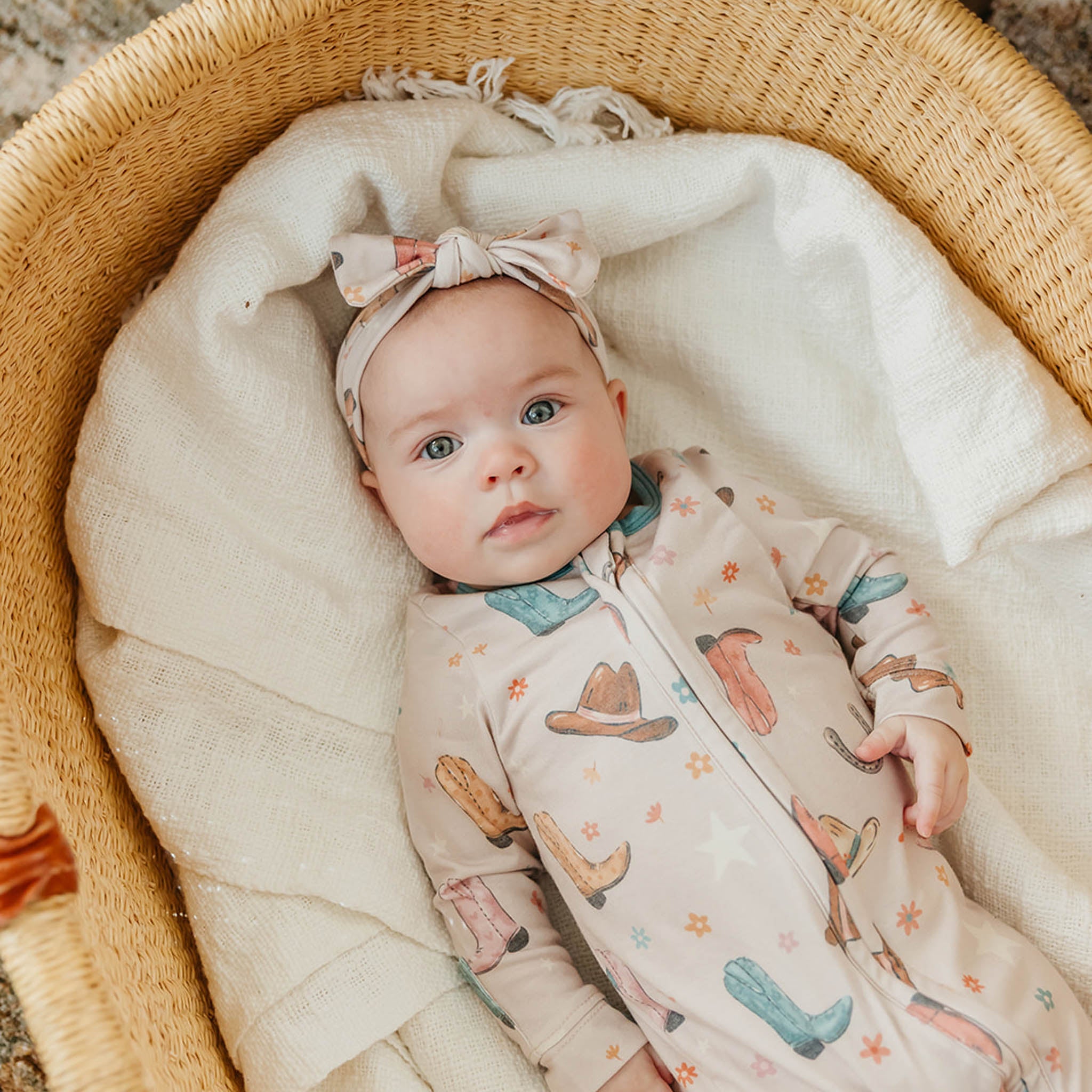 Copper Pearl Zip-Up Footie Pajama | Cheyenne