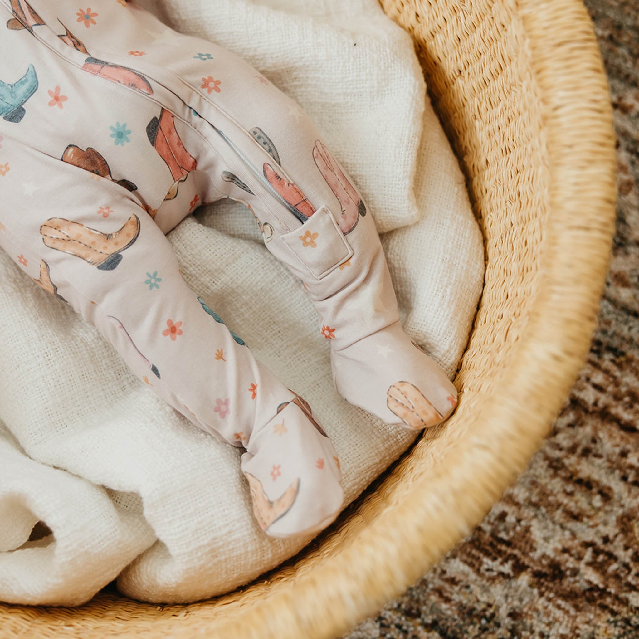 Copper Pearl Zip-Up Footie Pajama | Cheyenne