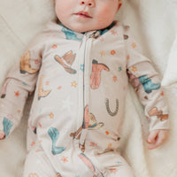 Copper Pearl Zip-Up Footie Pajama | Cheyenne