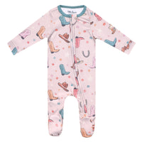 Copper Pearl Zip-Up Footie Pajama | Cheyenne