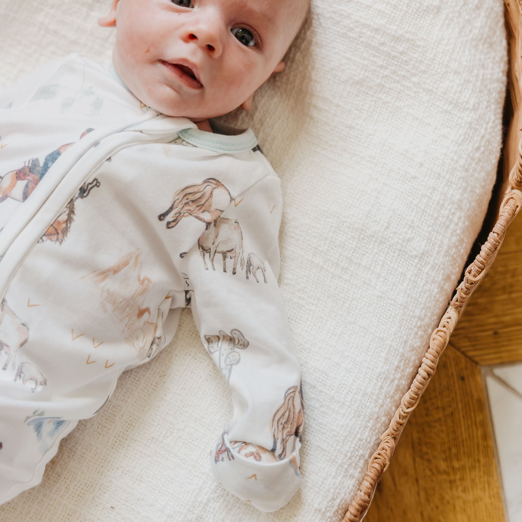 Copper Pearl Zip-Up Footie Pajama | Boone