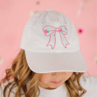 Sky Blue Floral Bow Patch Baseball Hat - Hair Accessories