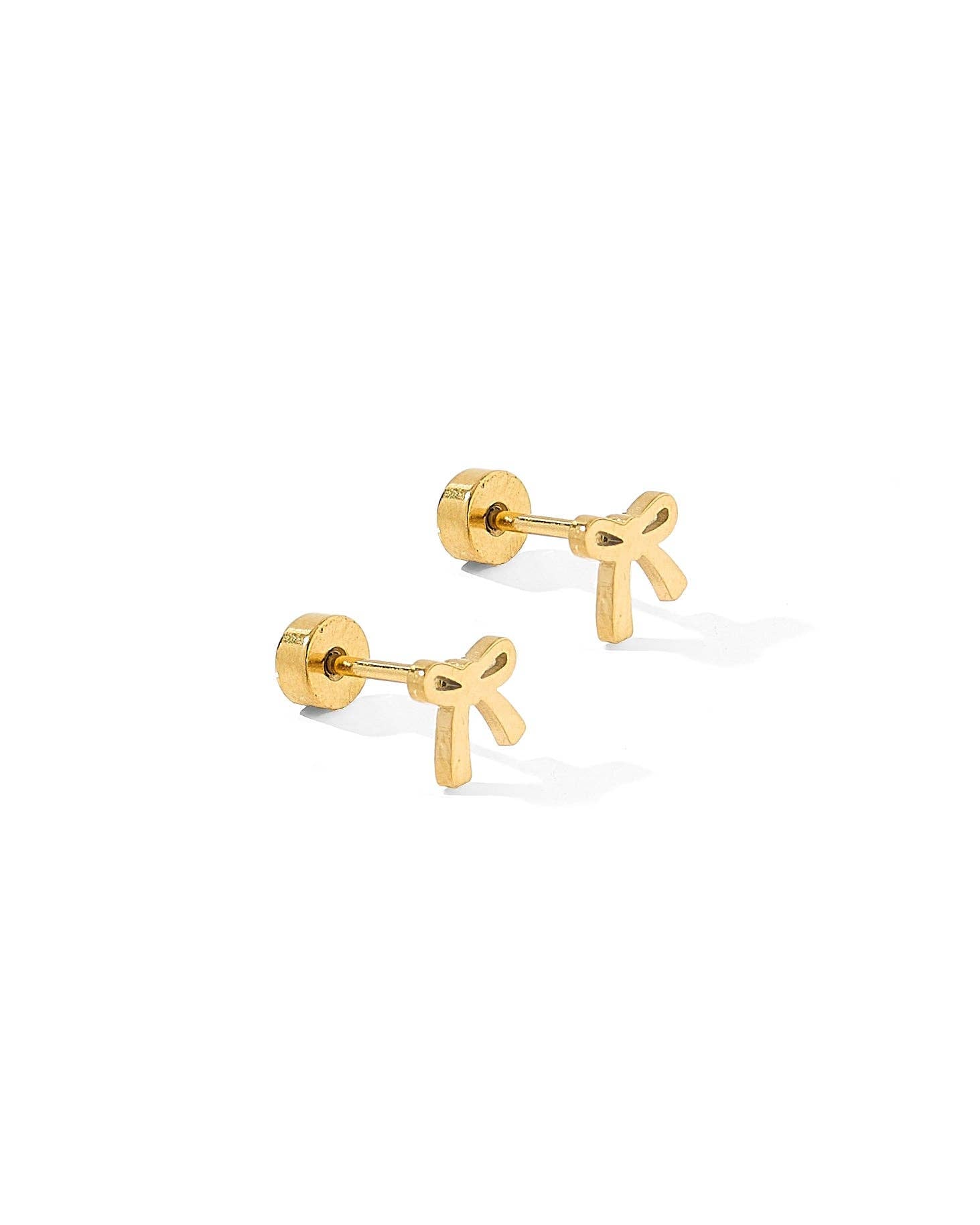 Screwback Stud Earrings - Ruby Bow