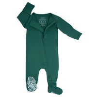 Hunter Green Zipper Footie