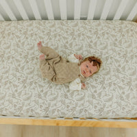 Copper Pearl Premium Knit Fitted Crib Sheet | Jurassic Park Fossils