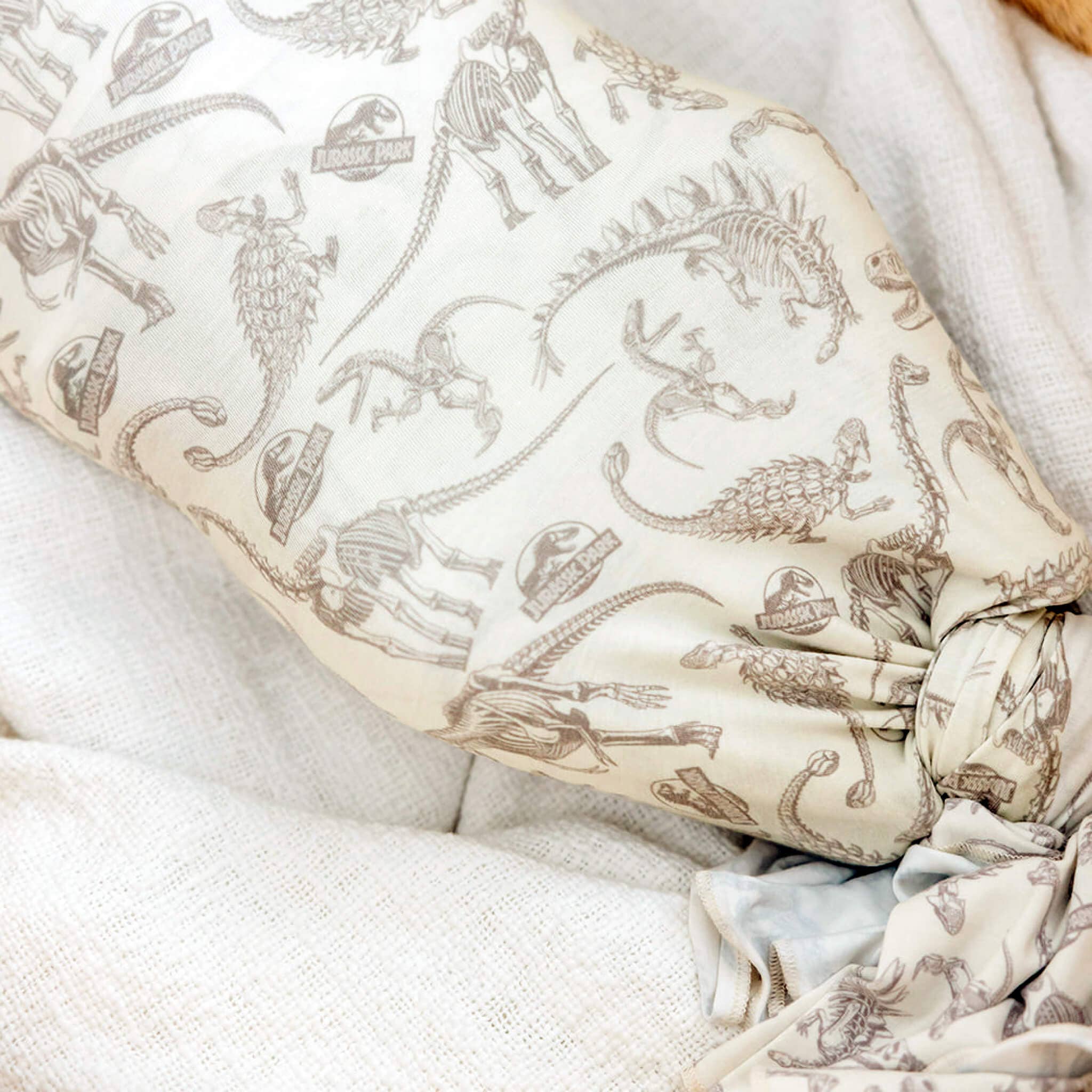 Knit Swaddle Blanket - Jurassic Park Fossils
