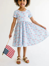 Classic Twirl in Blue Flags