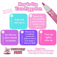 Piggy PINK Piggy Paint Pen Non-Toxic Kids Nail Polish