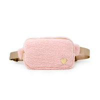 Fuzzy Belt Bag w/ Heart for Kids: Beige