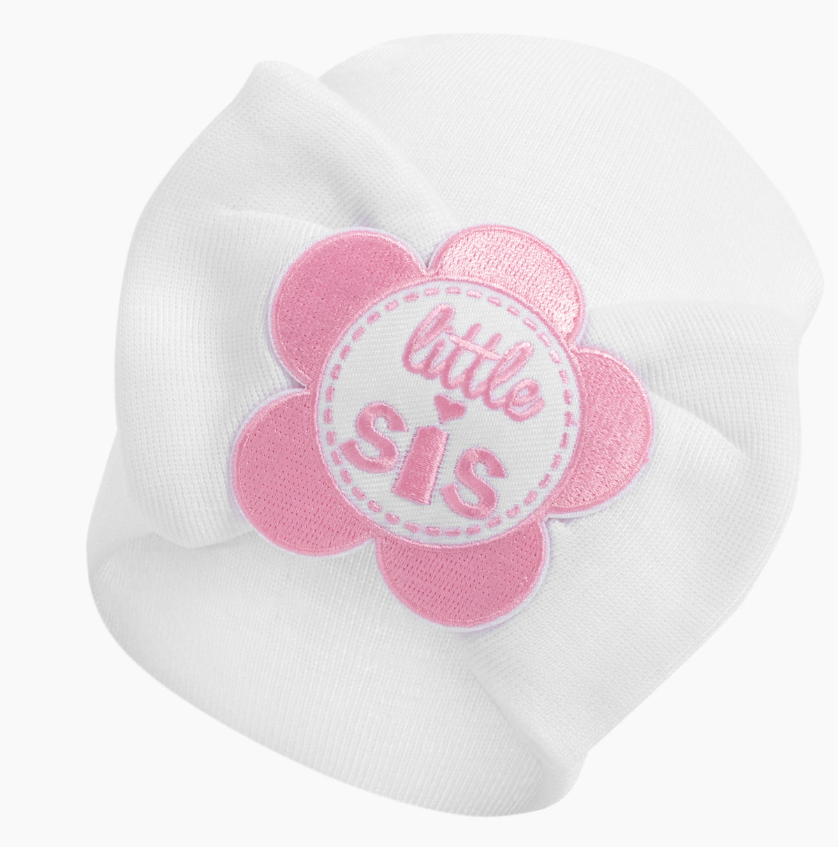 WHITE LITTLE SIS Newborn Girl Hospital Hat Baby Girl Hat